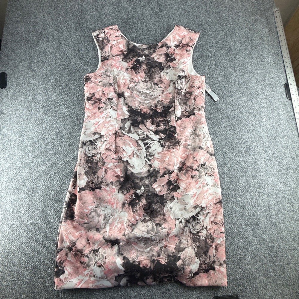 Tahari Arthur S. Levine Pink Grey Floral Sheath Dress 16 NWT 7188M513